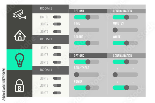 Light control application screen on a smartphone