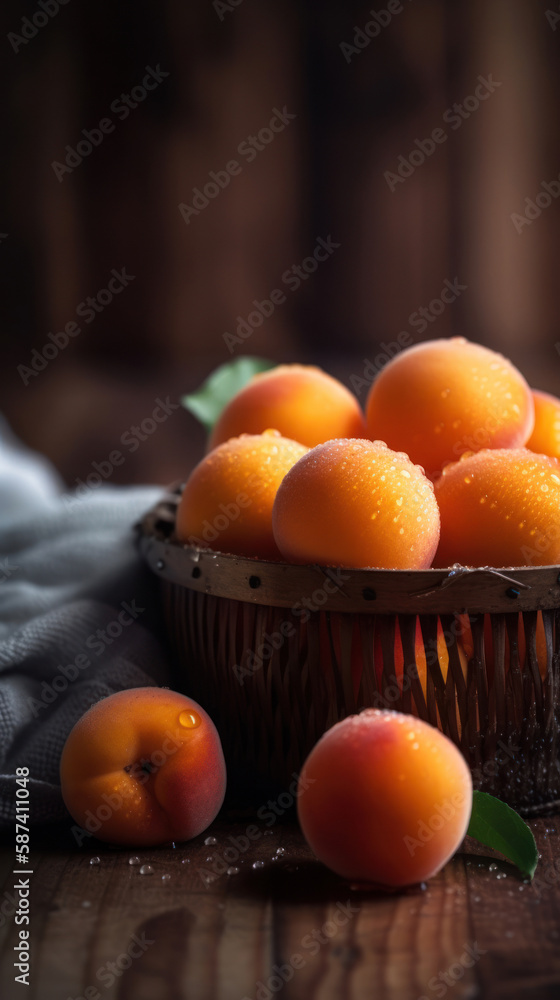 Ripe Apricots a in Fletched Bowl