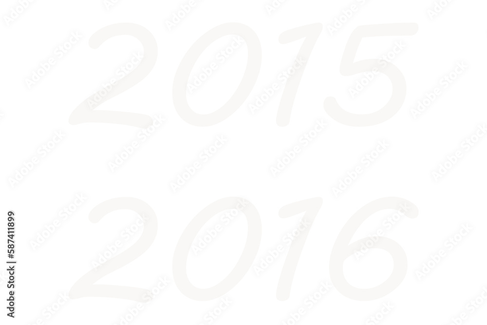 Computer graphic image of 2015 and 2016 numbers Computer graphic image of 2015 and 2016 numbers