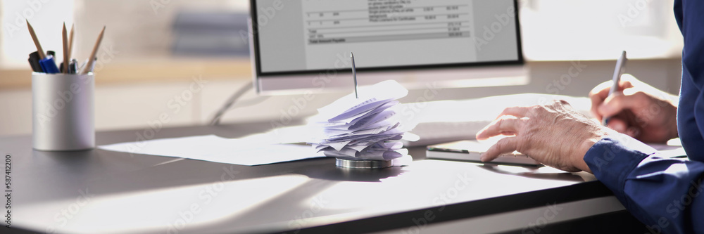Fototapeta premium Accountant Auditor Man Help In Office