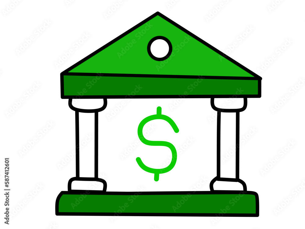 Bank icon with isolated white background elements. Vector illustration. Bank icon with isolated white background elements. Vector illustration.