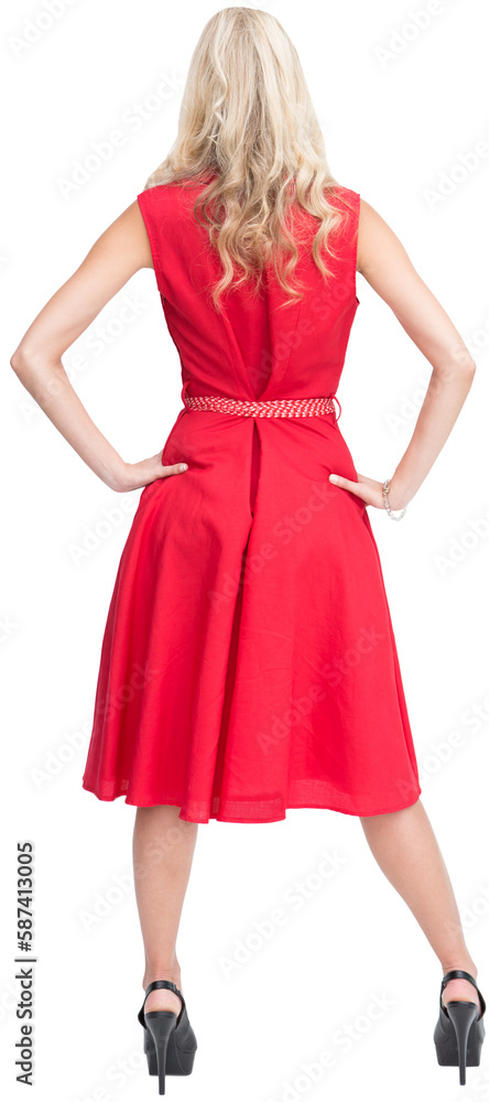 Elegant blonde standing hands on hips Elegant blonde standing hands on hips