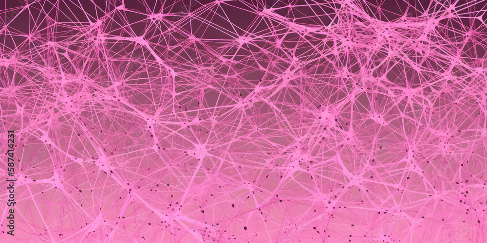 AI Neural network artificial intelligence wave lines pink on dark purple background. nervous system network, technology concept, machine learning, AI illustration Generative AI AI Neural network artificial intelligence wave lines pink on dark purple background. nervous system network, technology concept, machine learning, AI illustration Generative AI