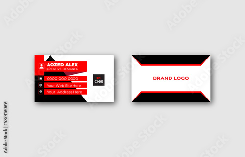 Horizontal simple clean layout design template , Business banner template for website, Creative minimal and modern business card design featuring geometric shapes.