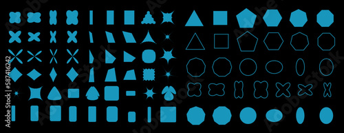 A collection of basic graphical shapes	