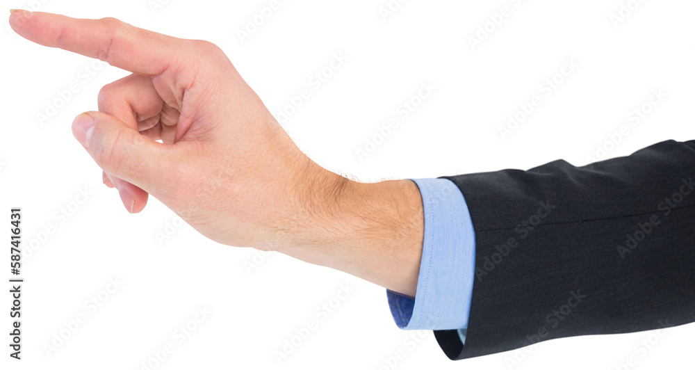 Businessman hand pointing something 