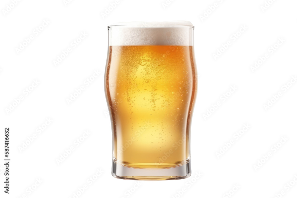 glass of beer isolated on white background. generative ai glass of beer isolated on white background. generative ai