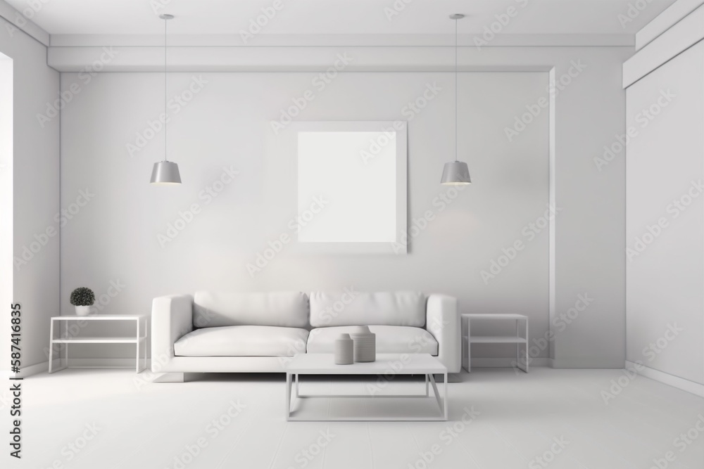 Fototapeta premium interior background comfortable cushion room white luxury floor lounge lifestyle. Generative AI.