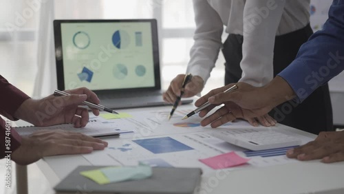 Brainstorming sessions on new document projects Colleagues working together plan success strategies. Enjoy working as a team in a modern small office. teamwork concept