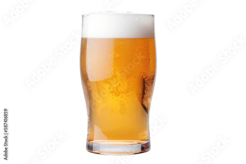 glass of beer isolated on white background. generative ai
