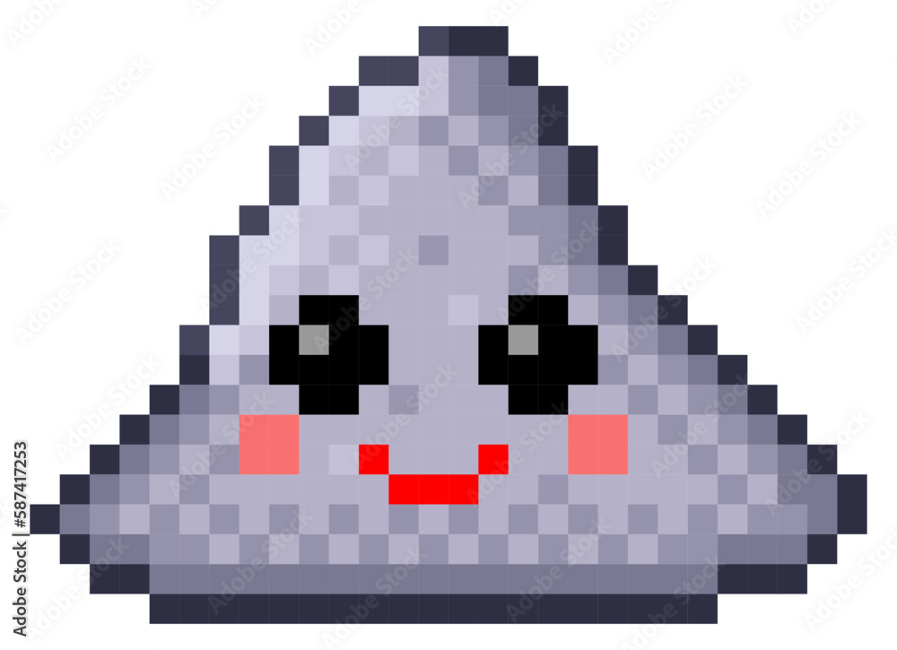 Fototapeta premium Smile shape icon pixel art. Vector illustration.