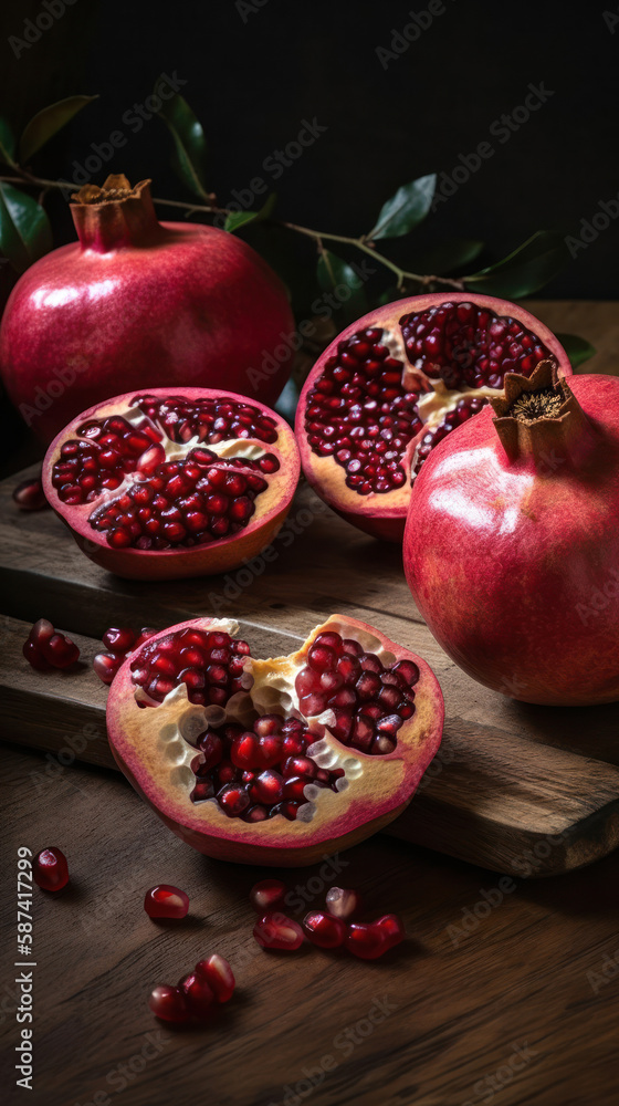Freshly Sliced Pomegranates Freshly Sliced Pomegranates