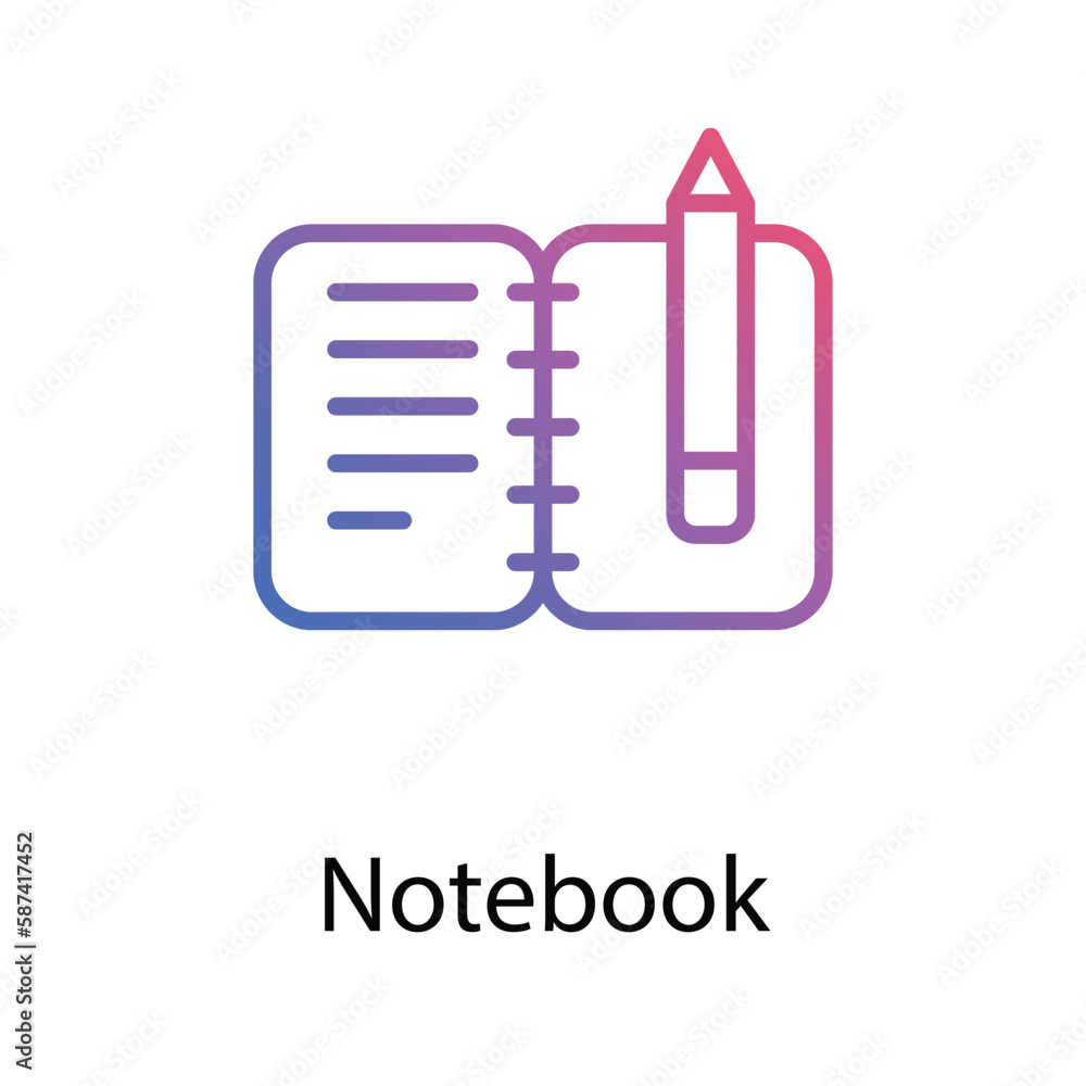 Notebook icon. Suitable for Web Page, Mobile App, UI, UX�and�GUI�design. Notebook icon. Suitable for Web Page, Mobile App, UI, UX�and�GUI�design.