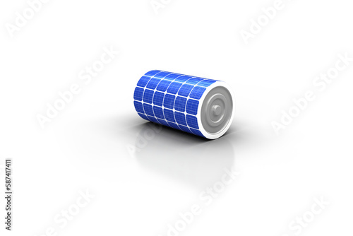 High angle view of 3d solar battery