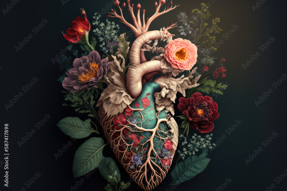 Heart and flowers 