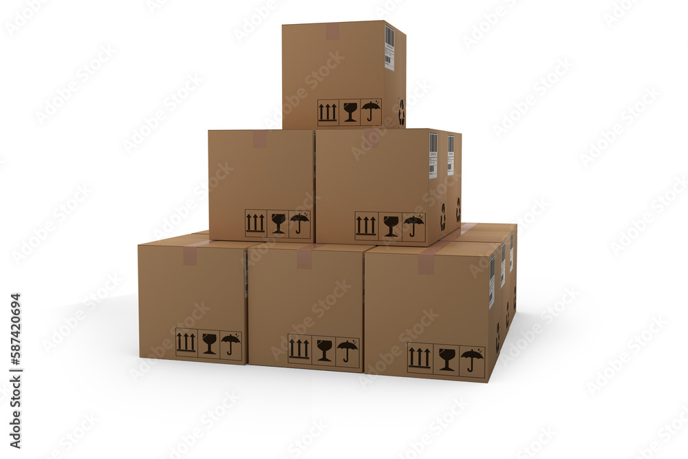 Stack of brown packed cardboard boxes Stack of brown packed cardboard boxes
