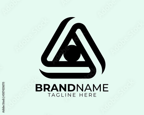2d multiline infinite loop of impossible triangle logo template 