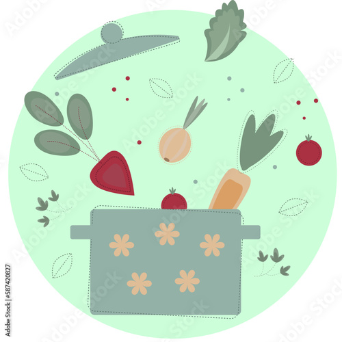 vector illustration ukrainian borsch