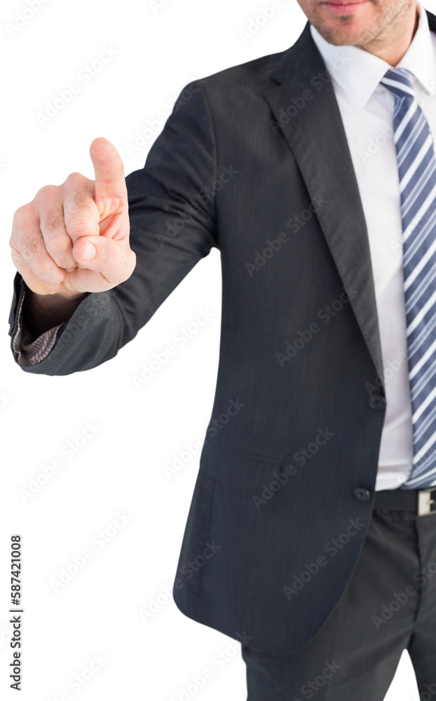 Businessman pointing with his finger Businessman pointing with his finger
