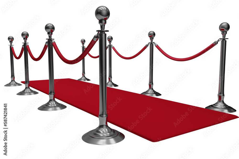Red carpet and queue rope barrier Red carpet and queue rope barrier