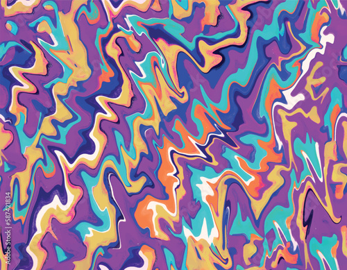 Seamless neon colors liquid wave pattern. vector illustration, fashion, textile, fabric, banner