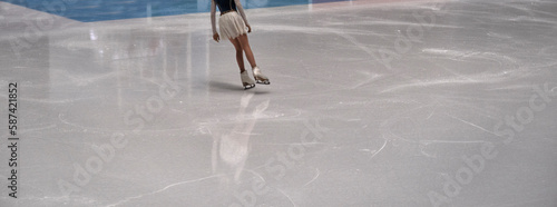 women's figure skating. Champion's training hard.