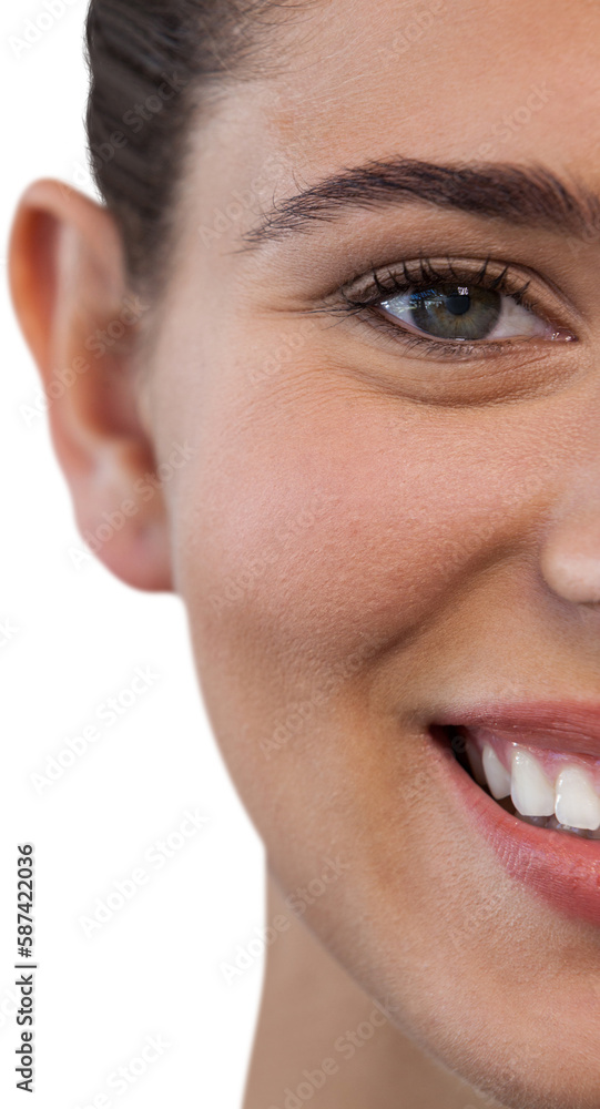 Cropped portrait of happy young woman Cropped portrait of happy young woman