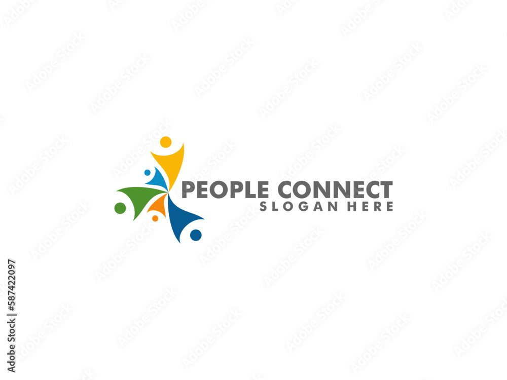 Creative people logo design template, social people logo vector Creative people logo design template, social people logo vector
