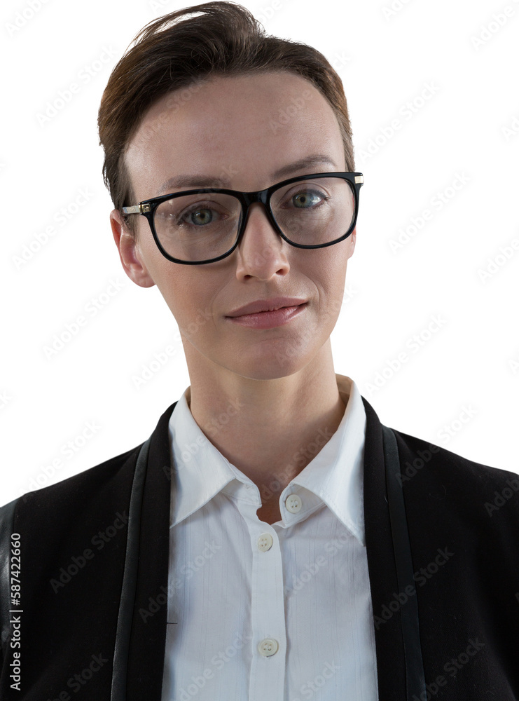 Smart businesswoman looking at camera