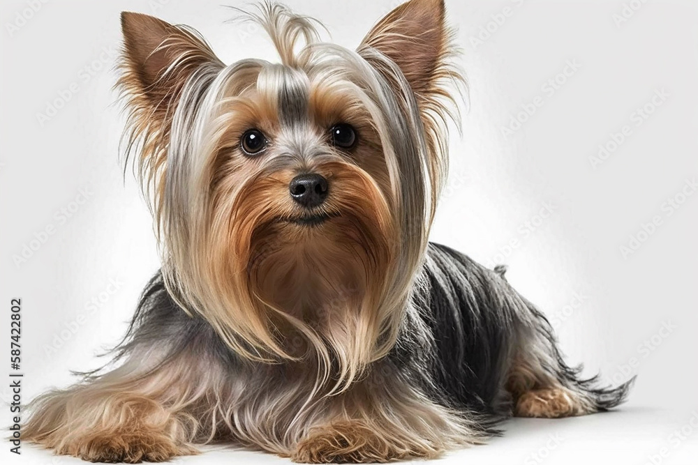 Elegant Yorkshire Terrier on White Background - Capturing the Grace and Charm of this Beloved Breed Elegant Yorkshire Terrier on White Background - Capturing the Grace and Charm of this Beloved Breed
