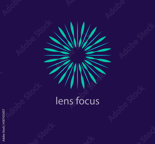 Color lens focus logo. Unique design color transitions. Creative geometric circle logo template. vector.