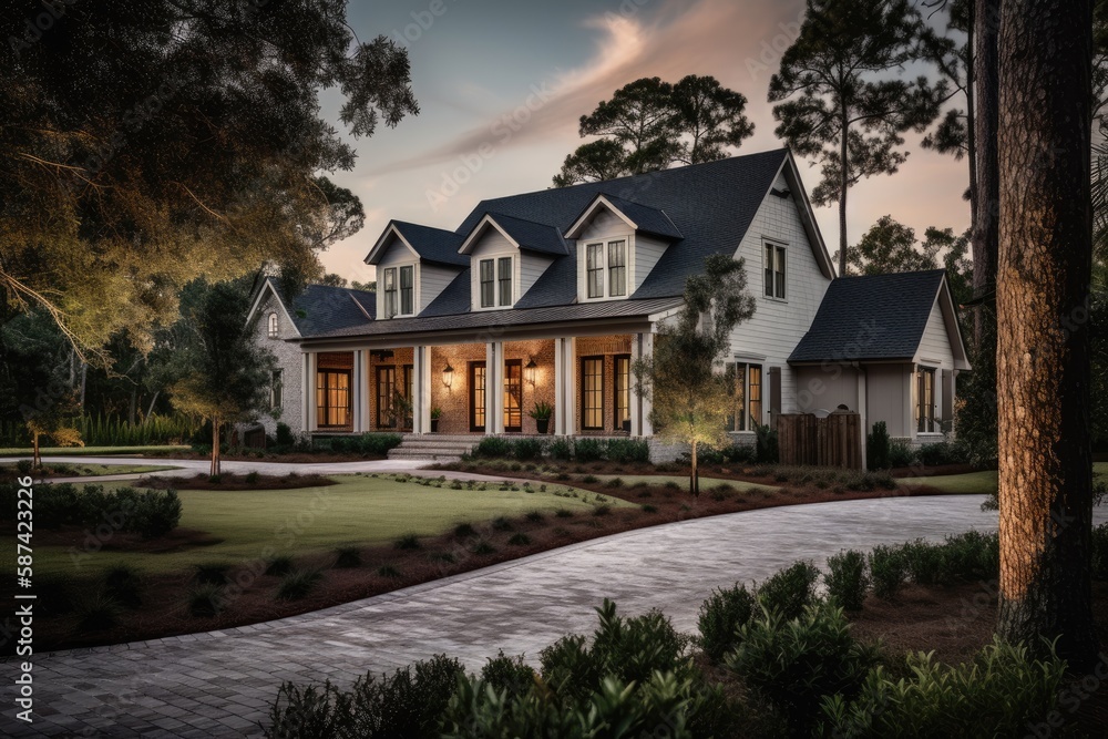 Luxury Southern-style house with classic charm and modern amenities