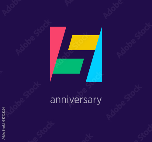 5th anniversary colorful logo design. Modern design color. Anniversary logo template. vector.	