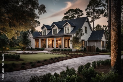 Luxury Southern-style house with classic charm and modern amenities