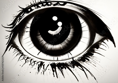 Abstract illustration of human eye. Medicine, view, organ of vision or health concept. Created with generative AI tools