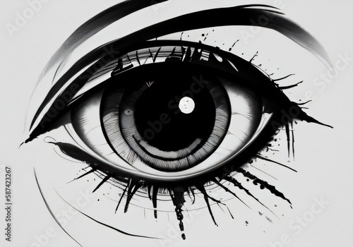 Abstract illustration of human eye. Medicine, view, organ of vision or health concept. Created with generative AI tools