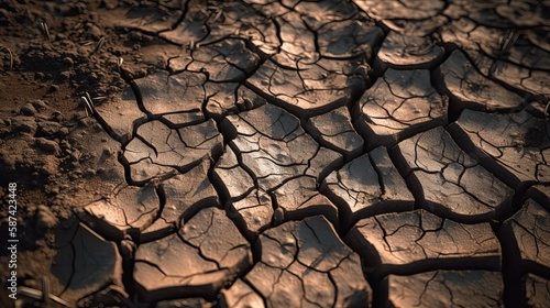 Fotografia Incredibly Detailed Dry Cracked Mud Background Texture - generative AI