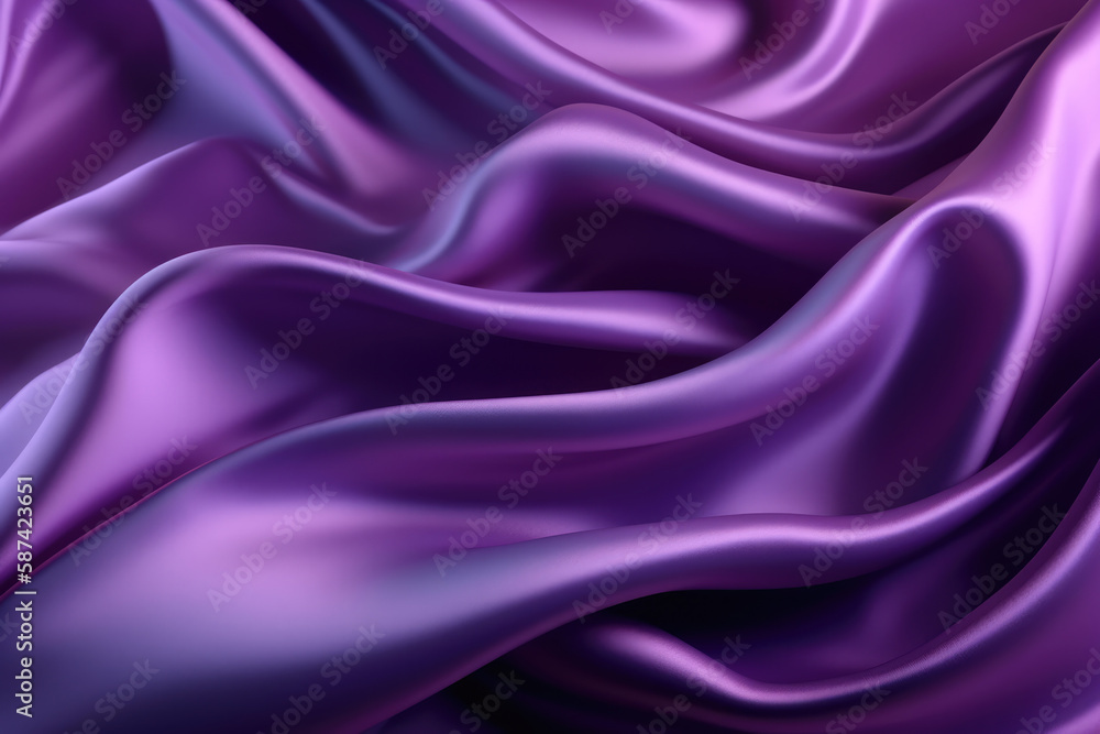 Purple colored silk satin background, texture, fabric, textile, material. Generative AI Purple colored silk satin background, texture, fabric, textile, material. Generative AI