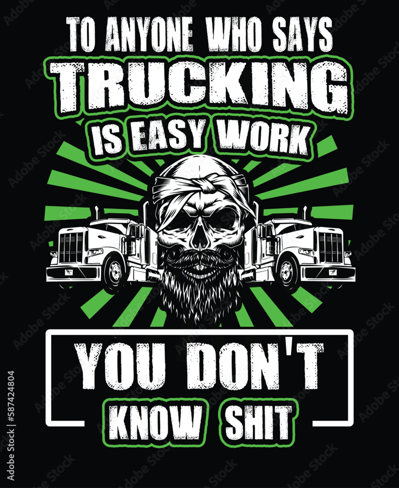 Trucker t shirt design template.