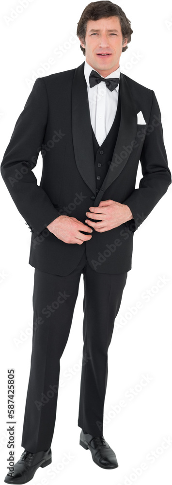 Groom in tuxedo getting ready Groom in tuxedo getting ready