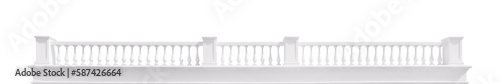Obraz na płótnie Long white stone baroque stile balustrade. Isolated png with transparency w salonie