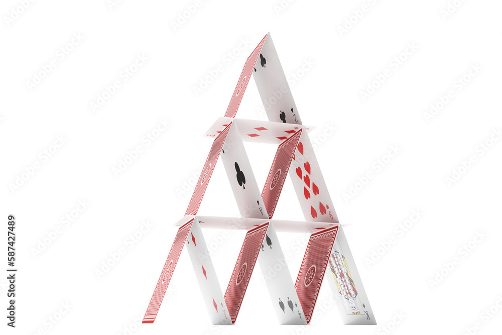 Obraz premium Digital image of card tower