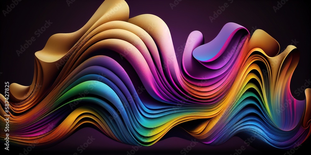 Olas & Formas Abstractas Colores - Generative IA