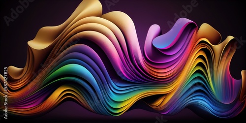 Obraz na płótnie Olas & Formas Abstractas Colores - Generative IA w salonie