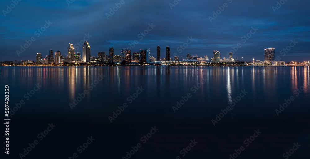 San Diego Skyline at Night from Coronado Island