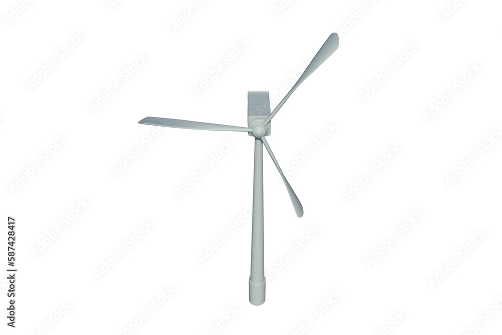 High angle view windmill on white background High angle view windmill on white background