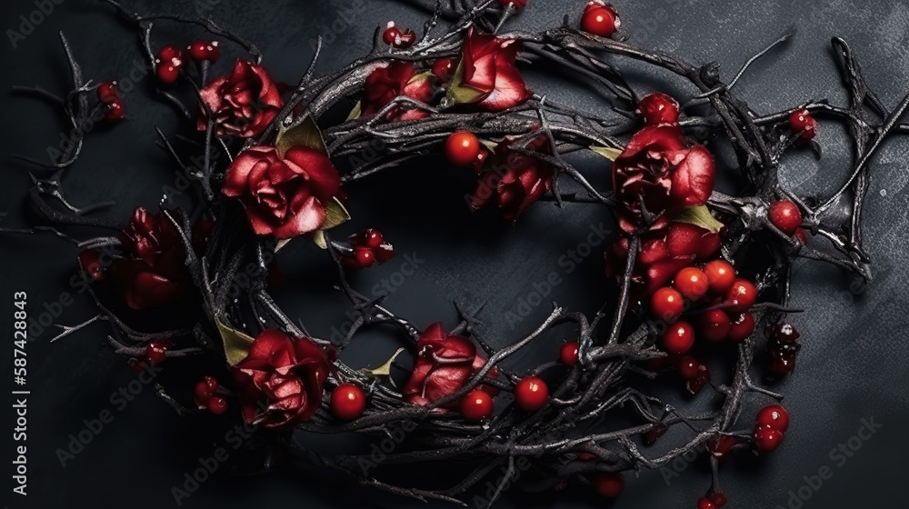 Original crown of thorns of jesus christ realistic. Generative Ai Original crown of thorns of jesus christ realistic. Generative Ai