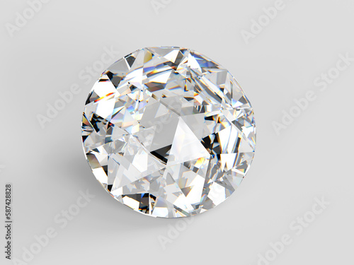 Diamond of double rose cut on white background