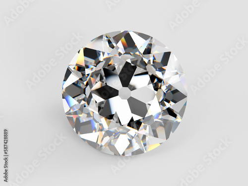 Diamond of Old European cut on white background