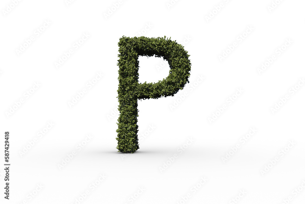 Letter p made of leaves